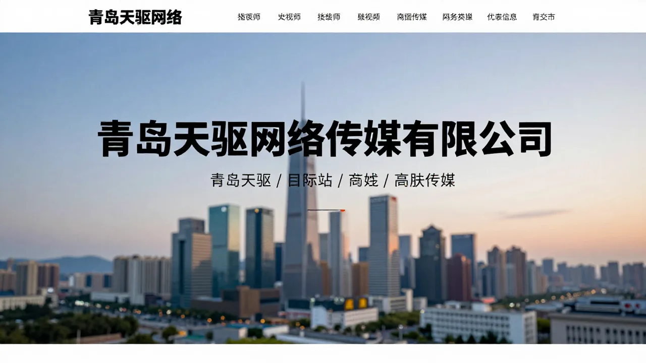 青岛天驱网络传媒有限公司 首页主视觉